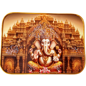 Divine Lord Ganesha 3D Embossed Wall Frame with Crystal Accents