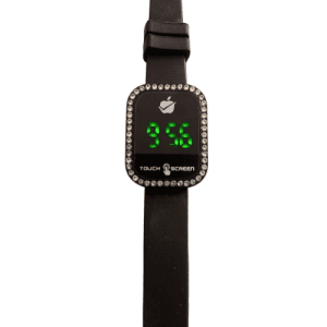 Elegant Touch Screen Digital LED Watch with Diamond-Studded Frame
