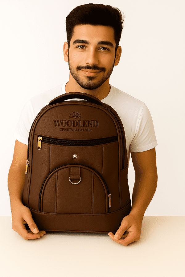 Woodland Brown Backpack for Men & Women - Image 2