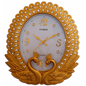 Golden Swan Decorative Wall Clock by Kuber